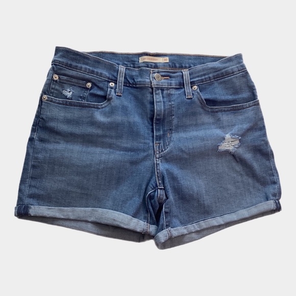 Levi's Pants - Levis Womens Mid Length Shorts Sz 30 Cuffed Distressed